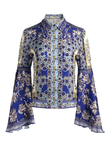 топ с расклешенными рукавами от alice + olivia Willa blue