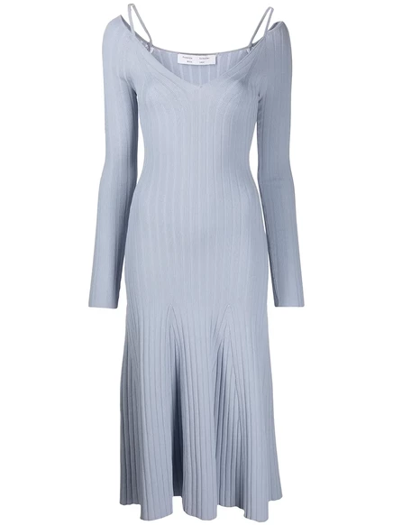 Женское платье Proenza Schouler White Label рубчик, голубое