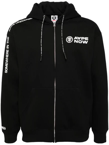 Мужская куртка AAPE BY A BATHING APE с капюшоном и нашивкой, черная