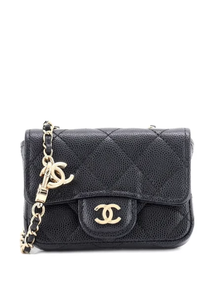 Женская поясная сумка CHANEL Pre-Owned Mini, черная