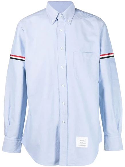 Мужская рубашка Thom Browne Oxford с лентами, синяя