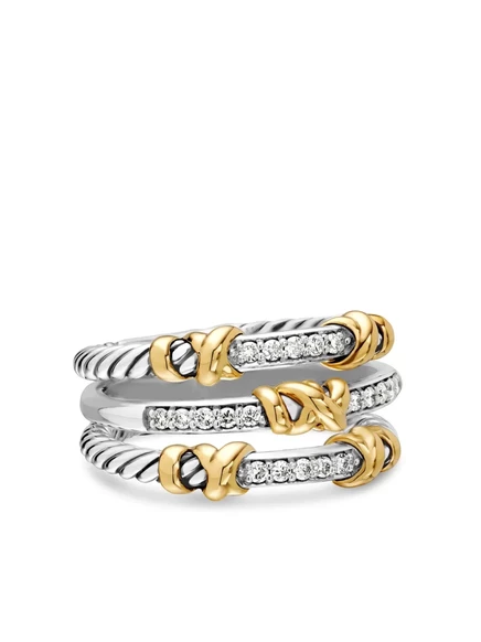 Женское кольцо David Yurman Petite Helena 12мм с бриллиантами