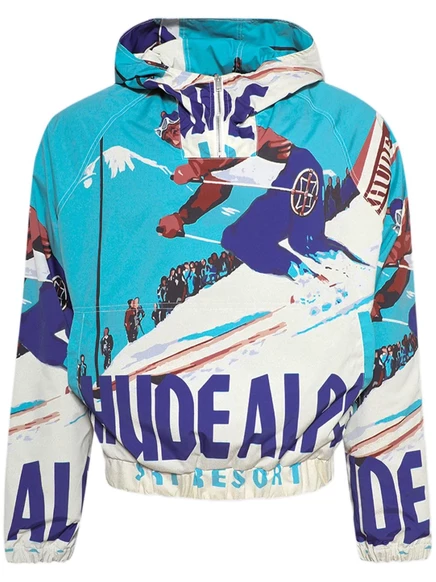 Мужская ветровка RHUDE Deux с принтом, синяя