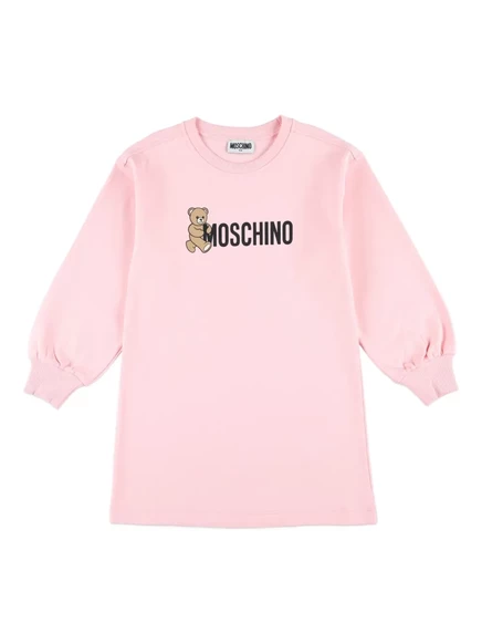 Платье для девочек Moschino Kids с логотипом, розовое