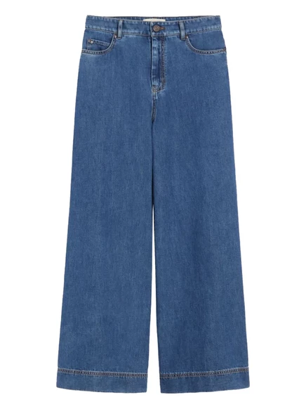 Широкие укороченные джинсы Weekend Max Mara blue