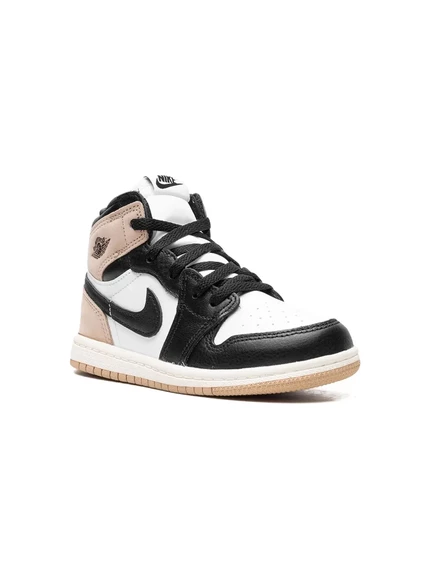 Детские кроссовки Air Jordan 1 Latte, бежево‑черные