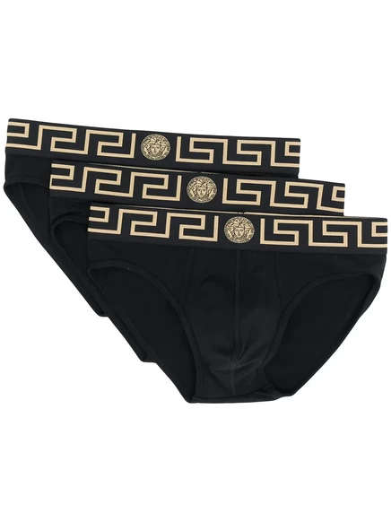 Мужские брифы Versace Medusa, хлопок, черные