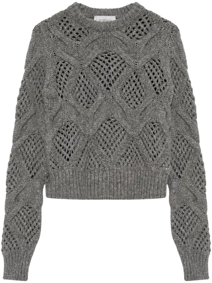 Джемпер открытой вязки Sportmax с длинным рукавом grey