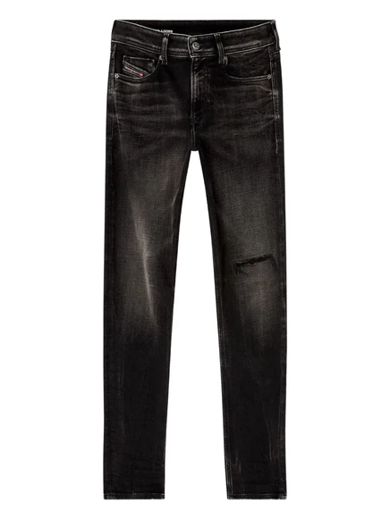 Мужские джинсы Diesel Sleenker 09N19 с рваной отделкой, черные