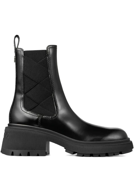 Армейские кожаные ботинки Jimmy Choo 50 мм Louri Combat из кожи Джимми Чу black