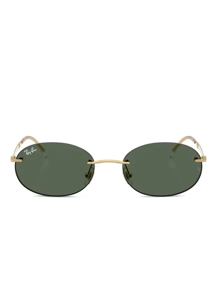 Солнцезащитные очки Ray-Ban овальная оправа, золотистые