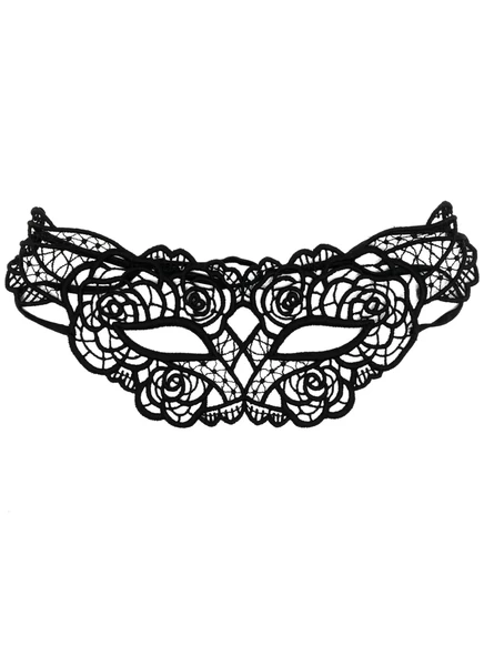 Женская маска для сна Fleur du Mal Rose guipure, черная