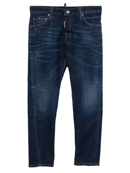 Мужские джинсы DSquared2 с нашивкой логотипа, синие