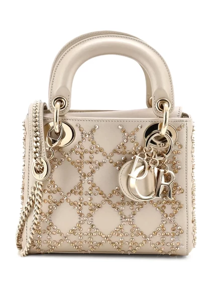 Женская мини-сумка Christian Dior Lady Dior Chain, нейтральная