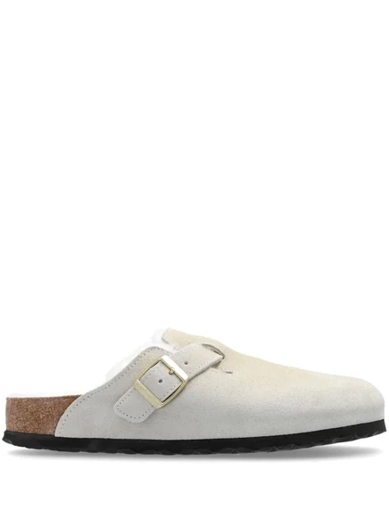 Женские мюли Birkenstock Boston с овчиной, белые