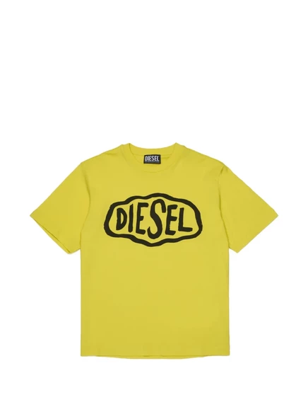 Детская футболка Diesel Kids с логотипом, желтая