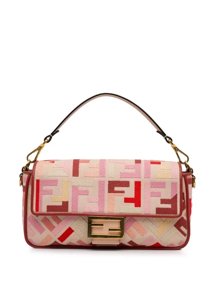 Ранец в багете с вышивкой Zucca, бывший в употреблении у Fendi 2012-2013 pink