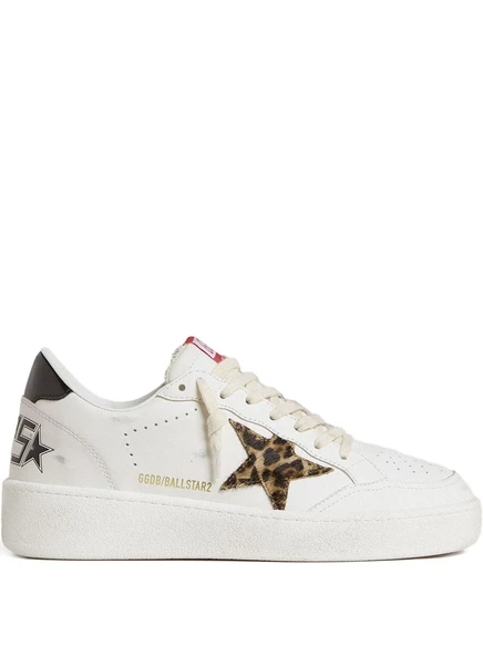 Женские кроссовки Golden Goose, леопардовый принт, белые