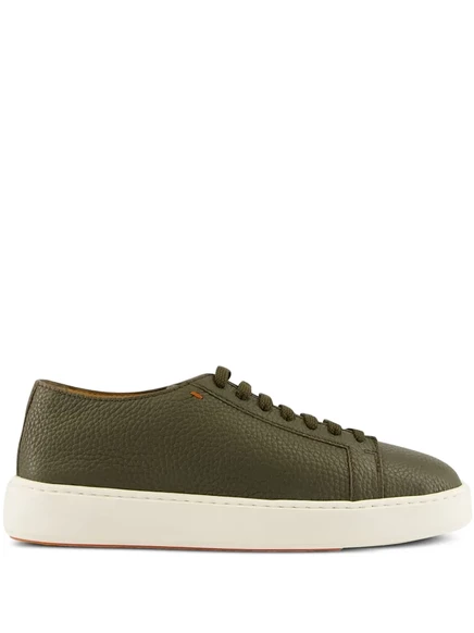 Мужские кожаные кроссовки Santoni, зеленые