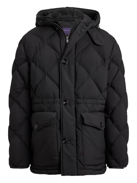 Мужская пуховая куртка Ralph Lauren Purple Label с капюшоном, черная