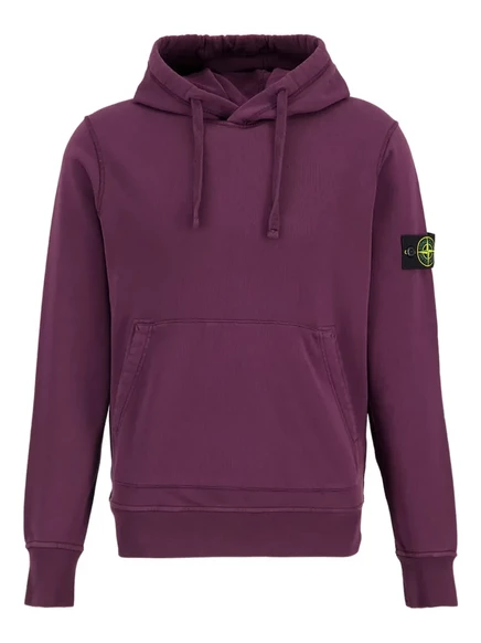 Мужское худи Stone Island с кулиской и капюшоном, фиолетовое