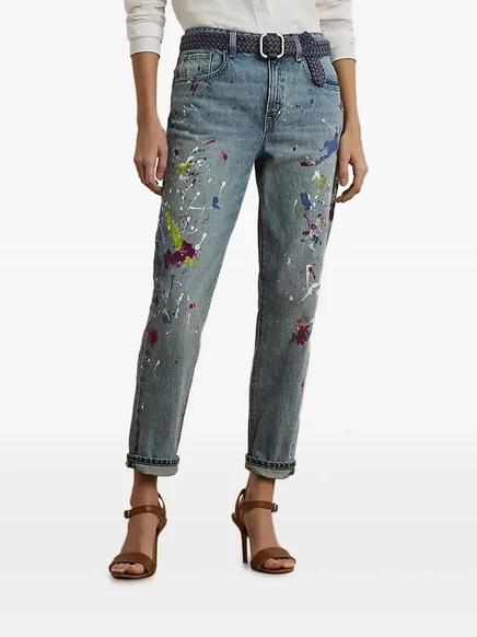 Джинсы бойфренда, забрызганные краской от Lauren Ralph Lauren blue