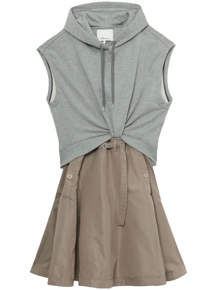 Женское платье-свитшот 3.1 Phillip Lim с капюшоном, серое