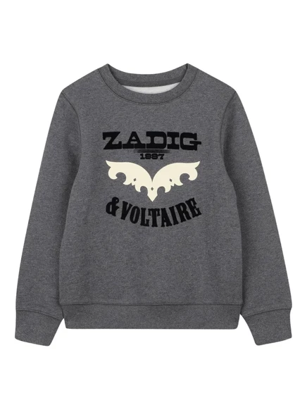 Толстовка с логотипом Zadig & Voltaire Kids grey