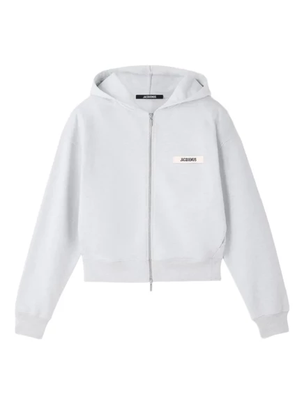 Унисекс толстовка Jacquemus с капюшоном на молнии, серая