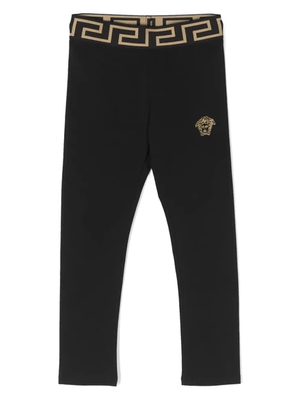 Легинсы для девочек Versace Kids с Медузой, чёрные