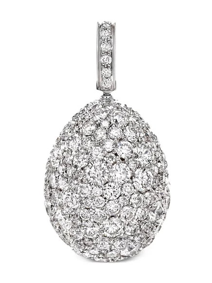 Женский шарм Fabergé Emotion Egg, белое золото, серебристый