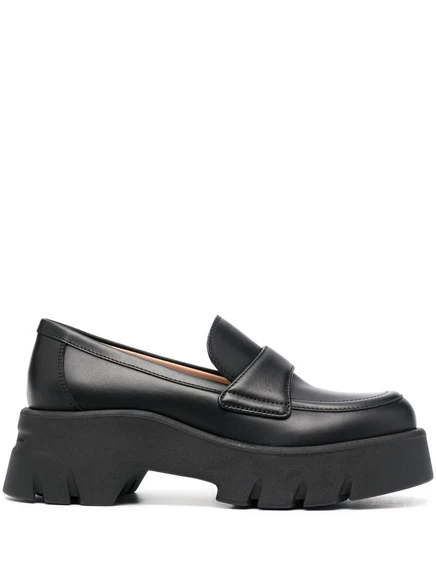 Женские кожаные лоферы Gianvito Rossi 75 мм, черные