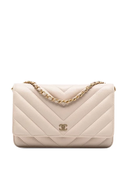 Женская сумка через плечо CHANEL CC Chevron, коричневая
