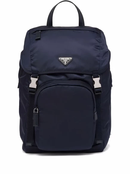 Рюкзак с треугольным логотипом из нейлона Prada Re-Nylon blue