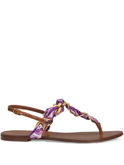 Босоножки с принтом Dolce & Gabbana Maiolica purple