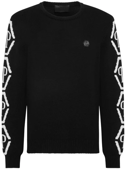 Вязаный джемпер с монограммой Philipp Plein black