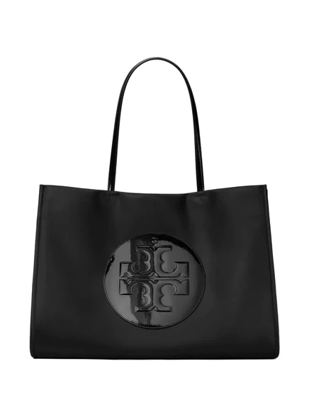 Женская большая сумка-тоут Tory Burch Ella лакированная, черная