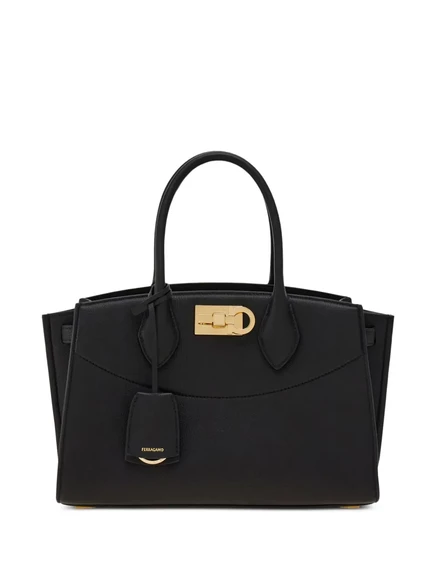Женская сумка-тоут Ferragamo из кожи, черная