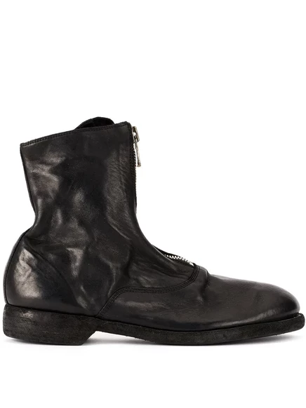 Мягкие ботильоны Guidi на молнии спереди black
