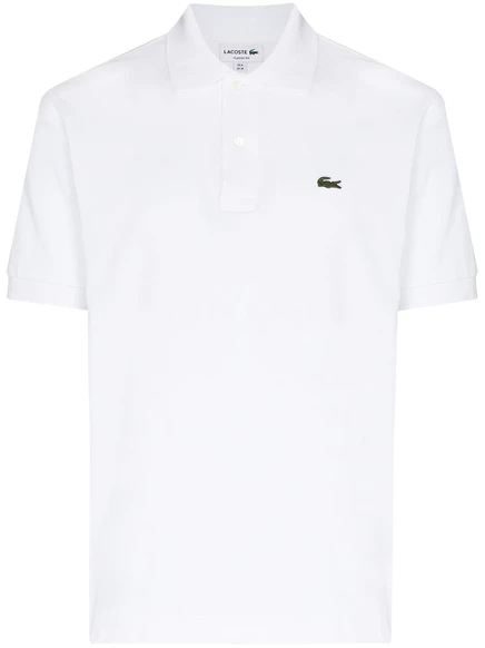 Мужская поло Lacoste с нашивкой-логотипом, белая
