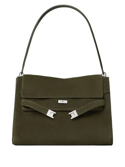 Сумка Tory Burch Lee Radziwill, замша, оливковая
