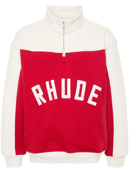 Контрастная университетская хлопчатобумажная толстовка RHUDE  red