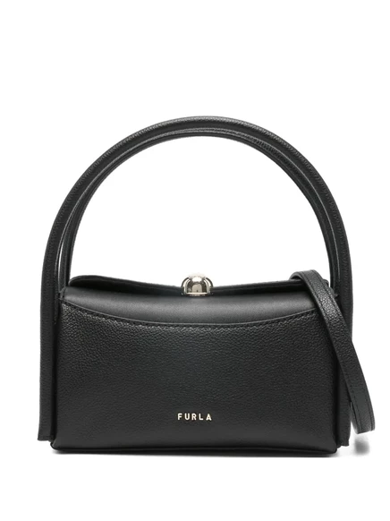 Женская мини сумка-тоут Furla Nicole кожаная, черная