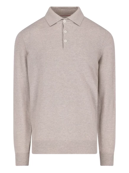 Рубашка поло Brunello Cucinelli с длинным рукавом neutrals