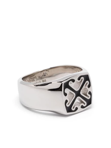 Мужское кольцо Off-White Enamel Arrow, серебристое