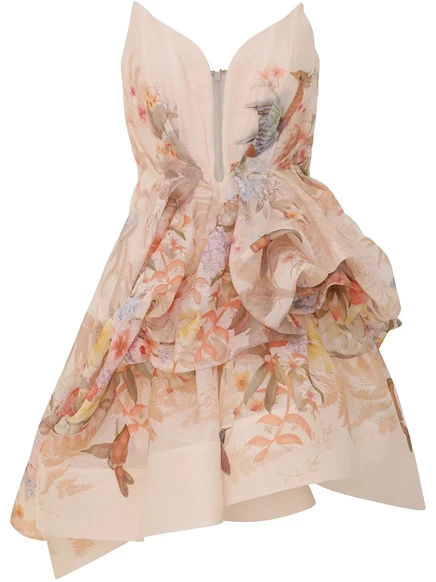 Женское мини‑платье Zimmermann Illuminate, бежевое