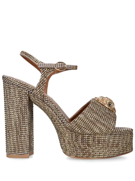 Сандалии Kurt Geiger London на платформе Kensington 125 мм в тонкую клетку neutrals