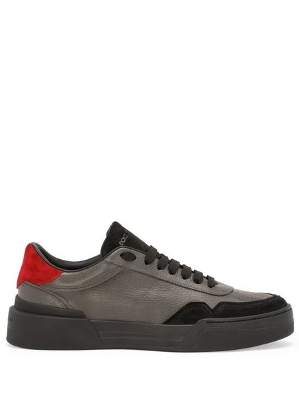 Кожаные кроссовки Dolce & Gabbana с отделкой из кожи grey