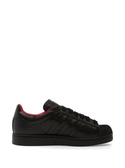 Кроссовки Adidas Superstar II под крокодил, черные