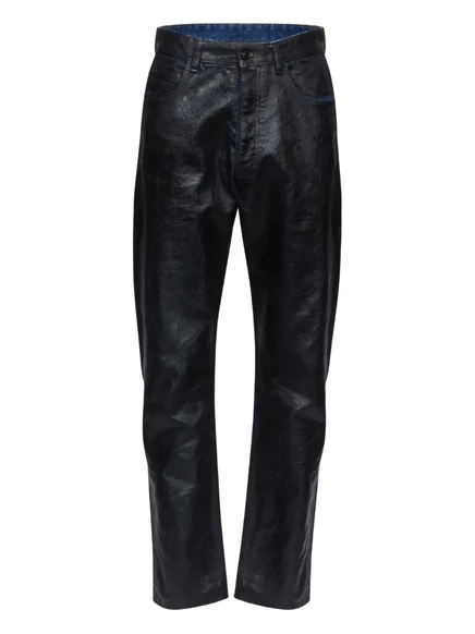 Мужские джинсы MM6 Margiela с вощеной отделкой, черные